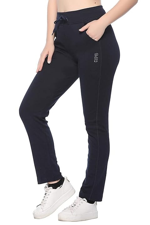CUPID Stretchable Cotton Lycra Track Pants for Gym Wear